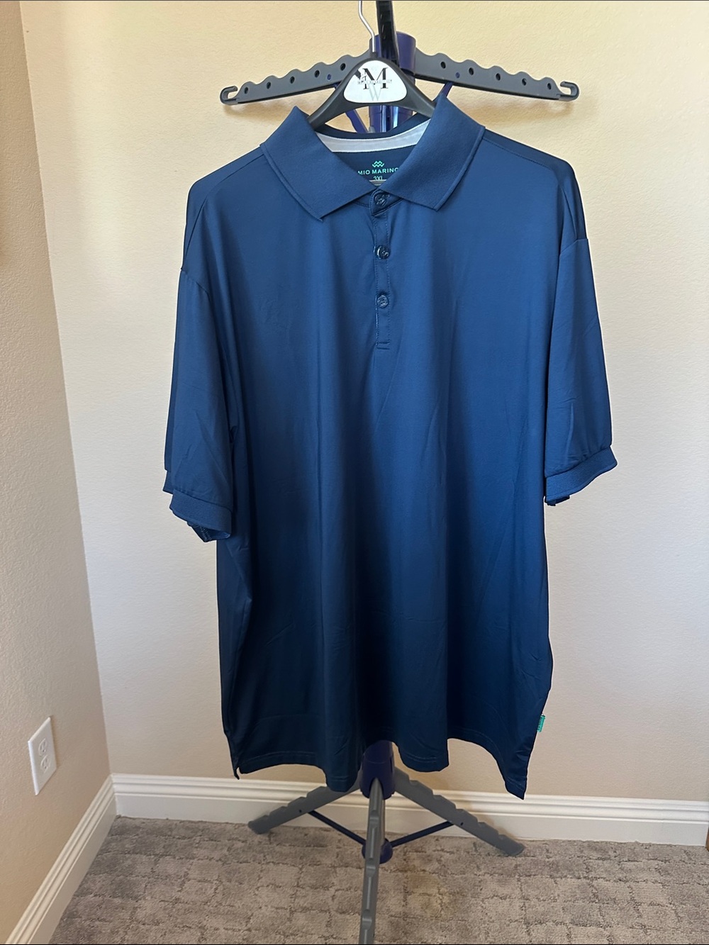 Mio Marino Polo in Deep Navy - Moisture-Wicking Comfort